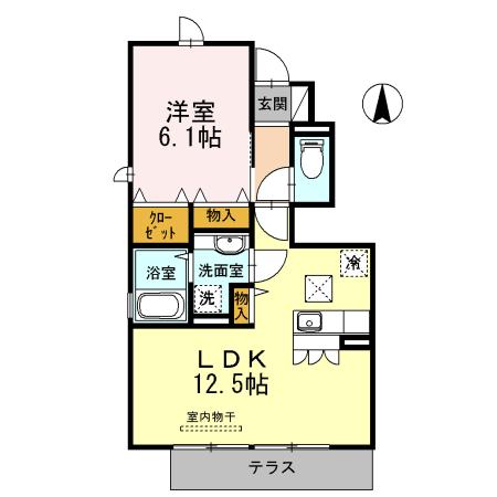 MON CHERI千歳烏山ーモンシェリ千歳烏山-(1LDK/1階)の間取り写真