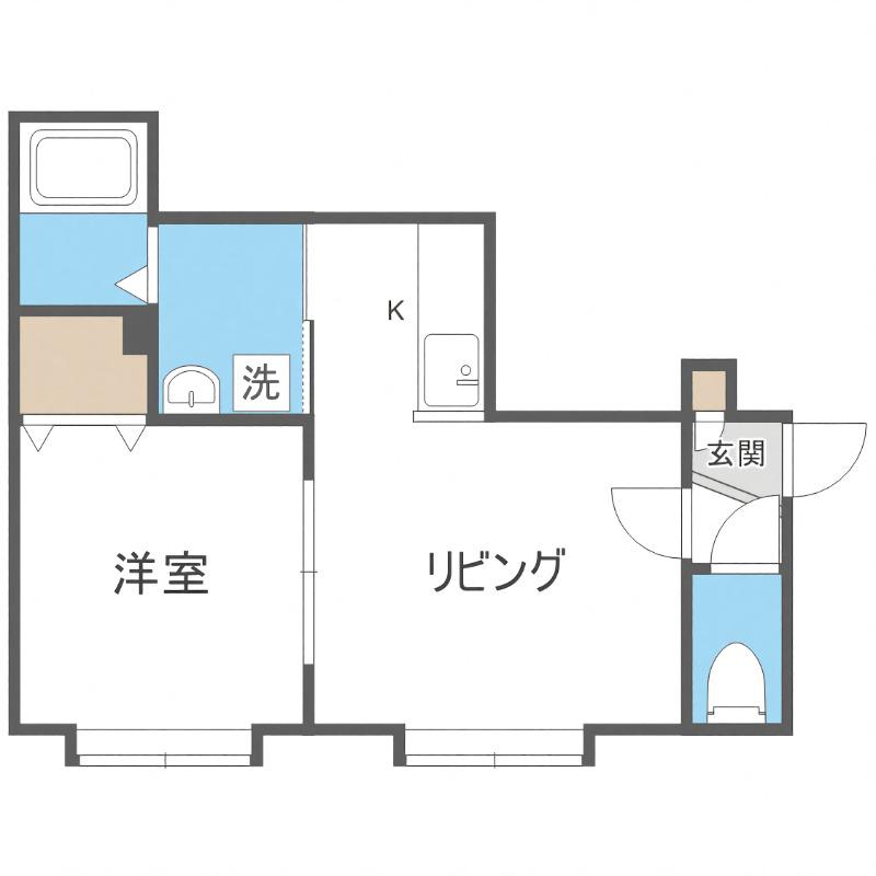 セレス2・6(1DK/2階)の間取り写真