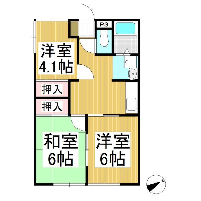 レノバI(3K/1階)の間取り写真