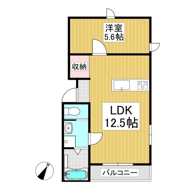 ＪＲ小海線 佐久平駅 徒歩38分 2階建 築5年(1LDK/2階)の間取り写真
