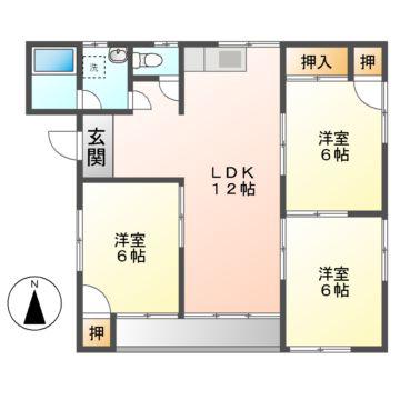 サンシティ雅(3LDK/1階)の間取り写真