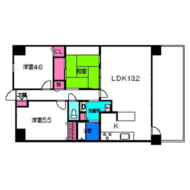 リッツ・ラムセス(3LDK/3階)の間取り写真