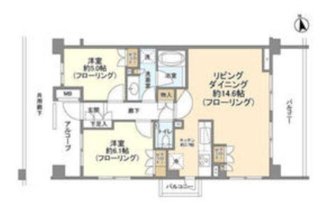 パークハウス杉並高井戸(2LDK/2階)の間取り写真