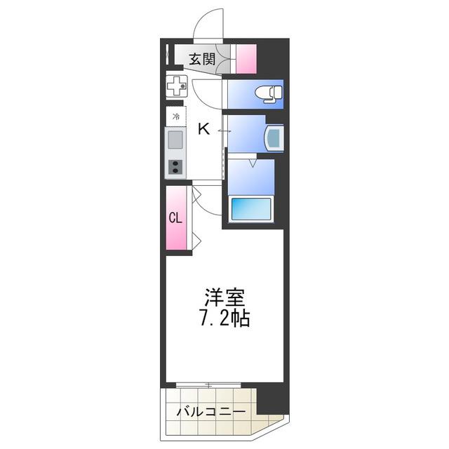 LUXE我孫子II(1K/5階)の間取り写真