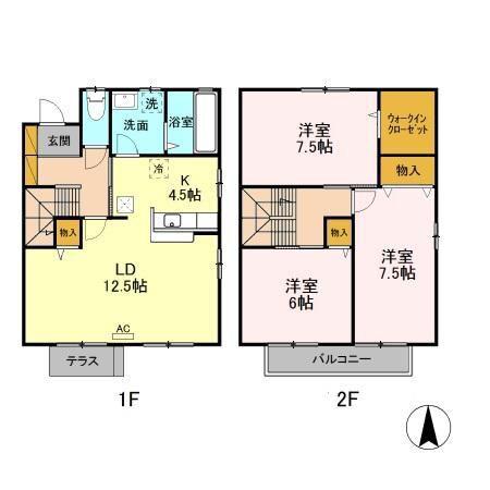 エスペランサ A/B/C/D(3LDK/1階)の間取り写真