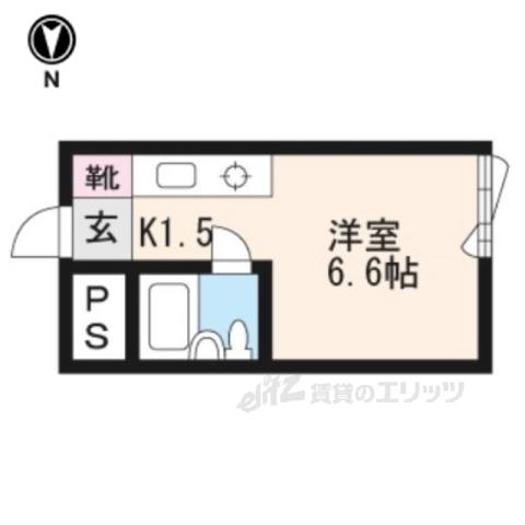 デジデンス宝ヶ池(ワンルーム/2階)の間取り写真