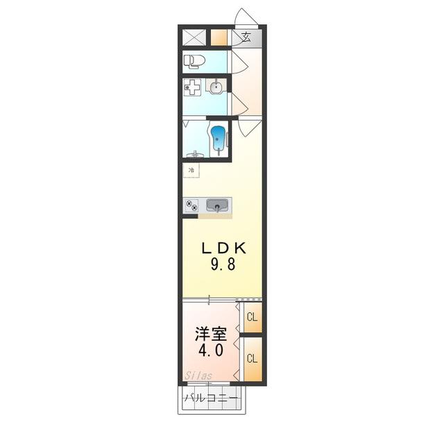 H-MAISON清水丘(1LDK/1階)の間取り写真
