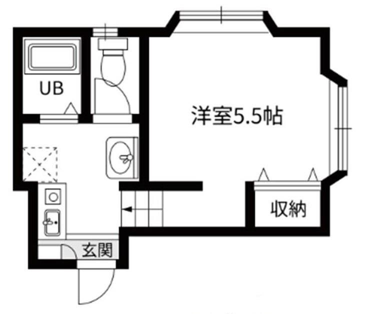 PRIME HILLS(1K/2階)の間取り写真
