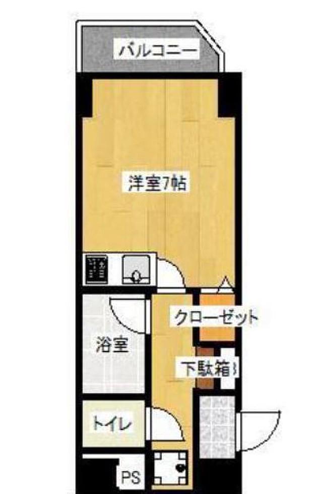 FLEX久留米駅前(ワンルーム/4階)の間取り写真
