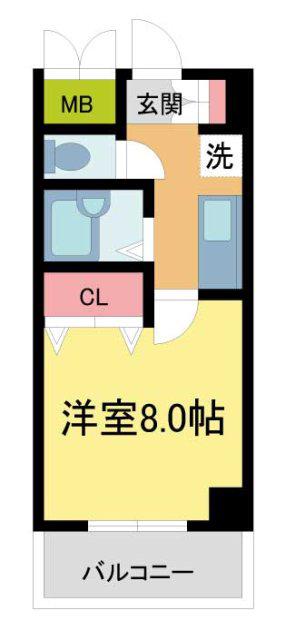 ラポール今津(1K/1階)の間取り写真