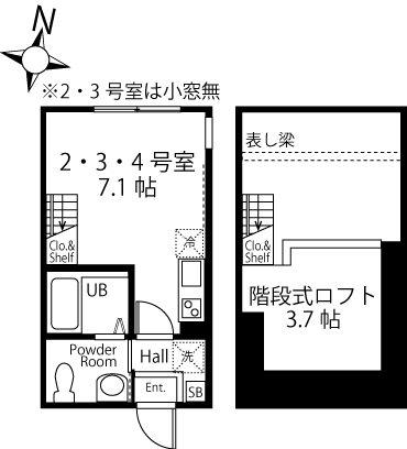 ハーミットクラブハウス横浜大口(ワンルーム/1階)の間取り写真