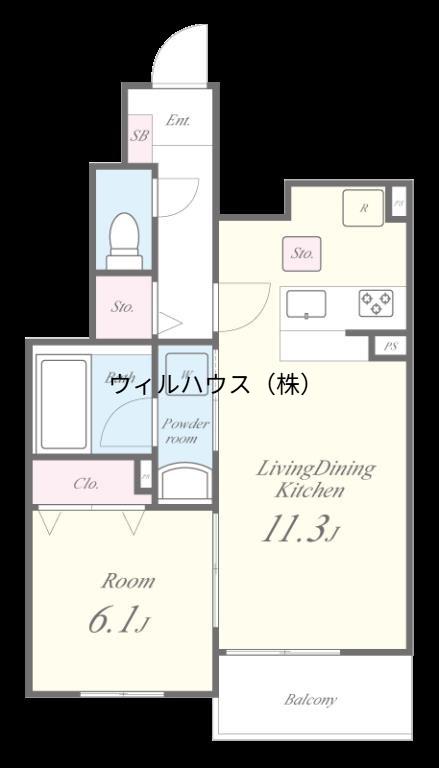 グランヴェール泉ヶ丘5(1LDK/1階)の間取り写真
