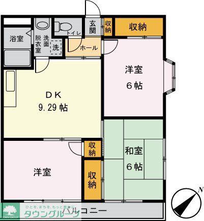 ハイラーク KATO(3DK/4階)の間取り写真