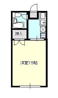 コーポ原(1K/2階)の間取り写真