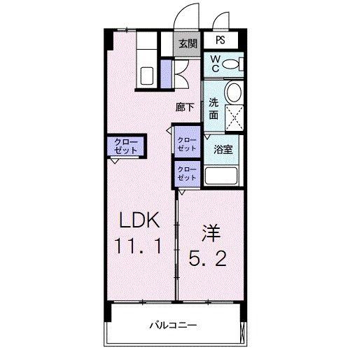 エレガンテみよし(1LDK/3階)の間取り写真