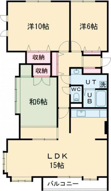 サントピア海岸町(3LDK/5階)の間取り写真