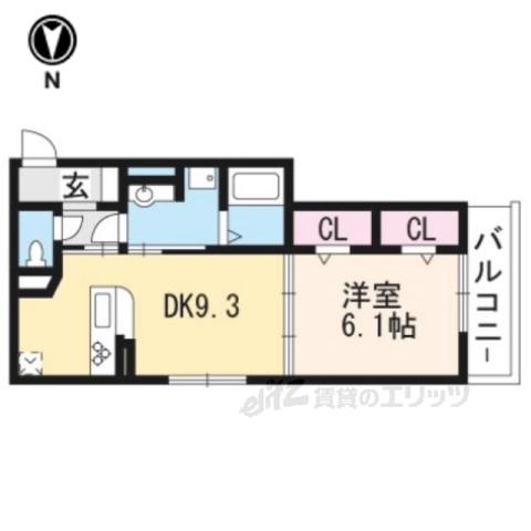 アイル宇治大久保(1LDK/1階)の間取り写真