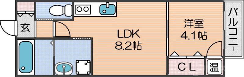 セイコーオオサカ(1LDK/3階)の間取り写真