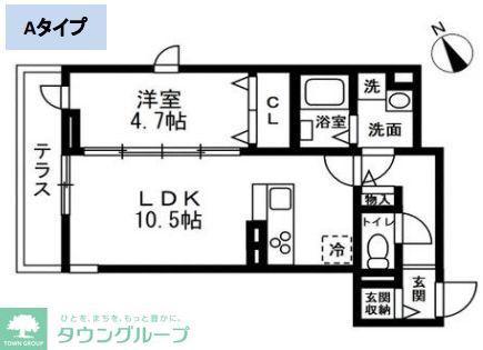 SOLANA藤沢(1LDK/3階)の間取り写真