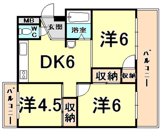 清和マンション(3DK/3階)の間取り写真