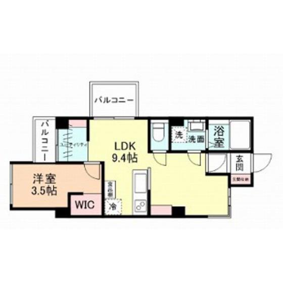 ルヴェール小泉(1LDK/6階)の間取り写真