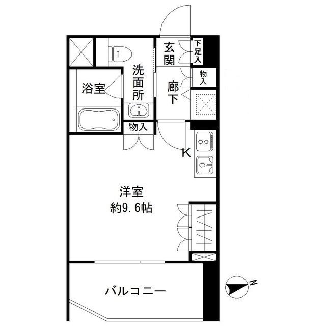RODIA立川(ワンルーム/1階)の間取り写真