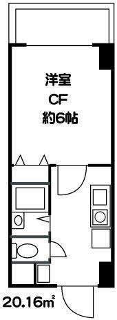 クオーレ青葉台(1K/10階)の間取り写真