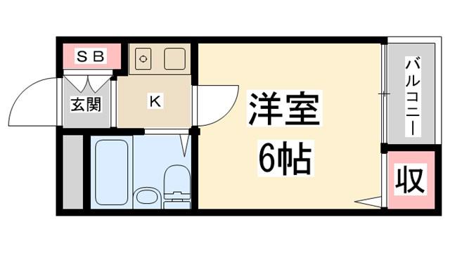 ミレスティマンション(1K/2階)の間取り写真