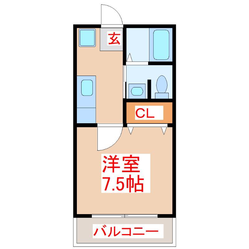 ディライトハイムA(1K/5階)の間取り写真