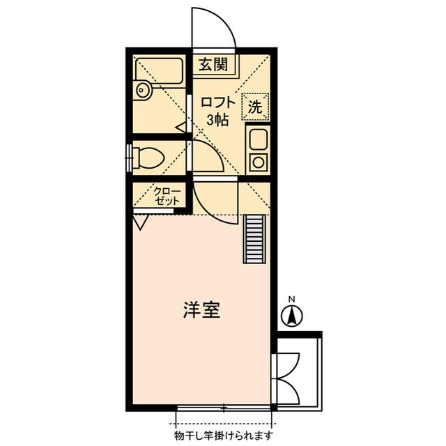 スリーワン(1K/1階)の間取り写真