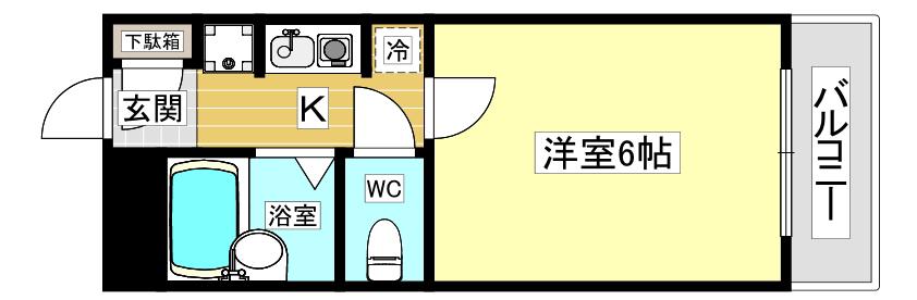 ステラハウス37(1K/2階)の間取り写真