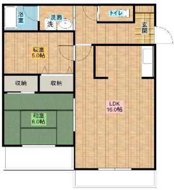 スカイガーデン(2LDK/2階)の間取り写真