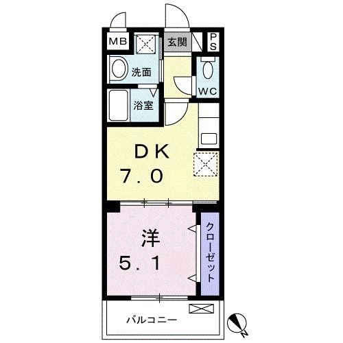アリビオ(1DK/3階)の間取り写真