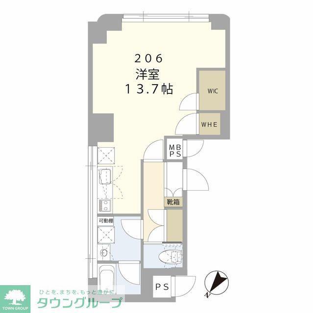 コスモビル(ワンルーム/2階)の間取り写真
