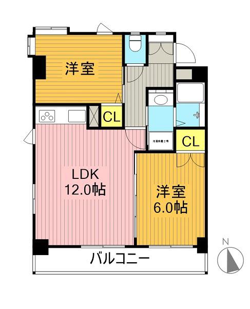 アーク21ビル(2LDK/3階)の間取り写真