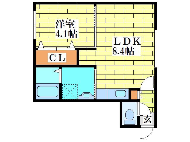パルティールTM羊ヶ丘(1LDK/2階)の間取り写真