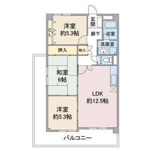 ロイヤルメゾンII(3LDK/4階)の間取り写真