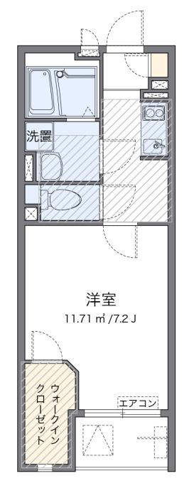D2 A1(1K/3階)の間取り写真