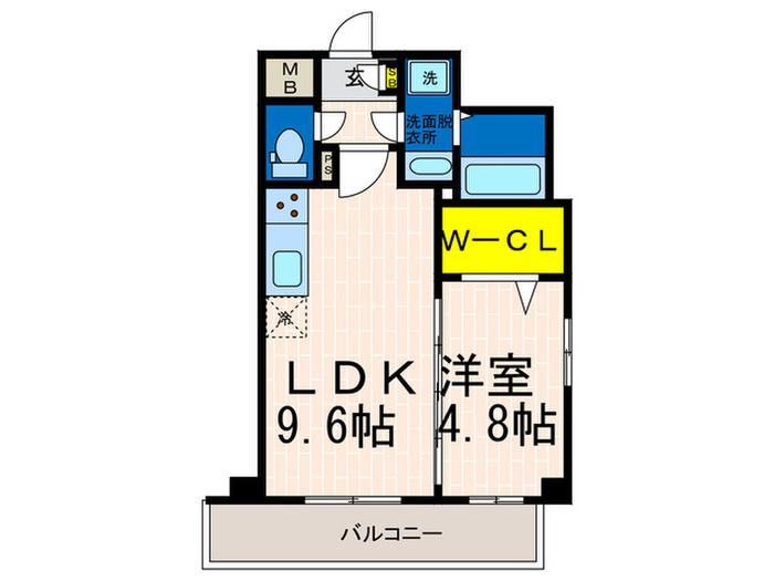 サニーコート神戸下山手(1LDK/3階)の間取り写真