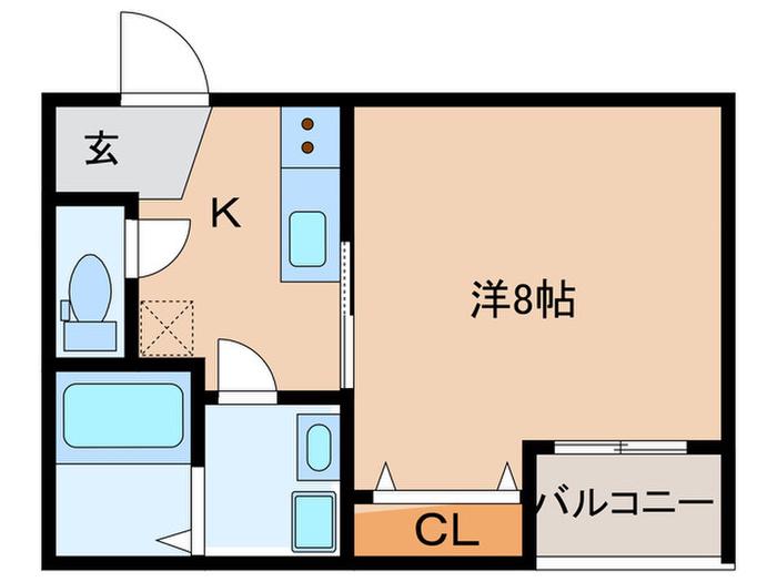 シェリル三田町(1K/2階)の間取り写真