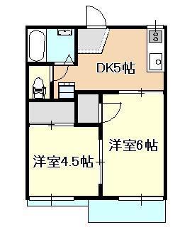 メゾンエトワール(2DK/2階)の間取り写真