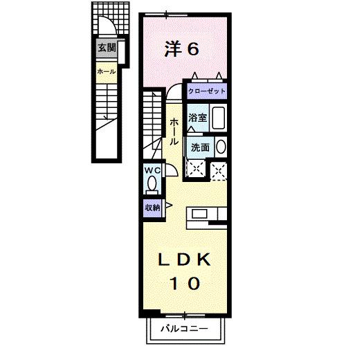 リヴィエール・K(1LDK/2階)の間取り写真