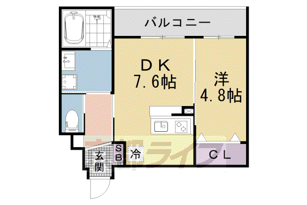 LEI CORT椥辻I(1DK/1階)の間取り写真