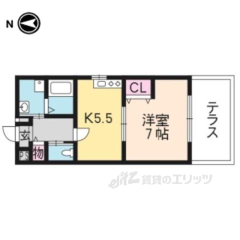 アクシアコート藤森(1DK/1階)の間取り写真