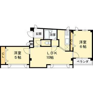 サンロイヤル神垣(2LDK/2階)の間取り写真