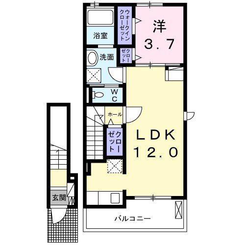 センチュリー ドエル II(1LDK/2階)の間取り写真