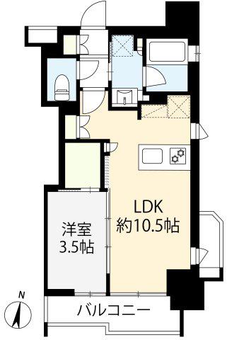 フレンシア椎名町(1LDK/2階)の間取り写真