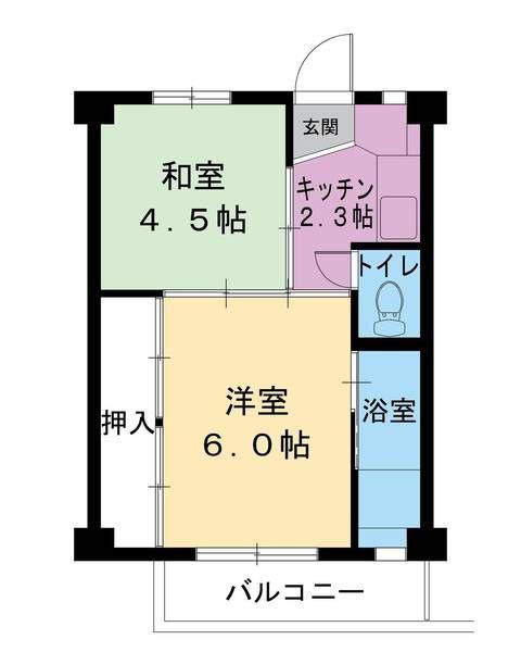 ビレッジハウス成島1号棟(2K/1階)の間取り写真