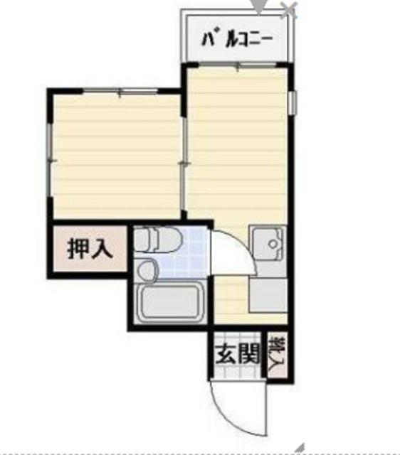 メゾンドノア大横町(1DK/2階)の間取り写真