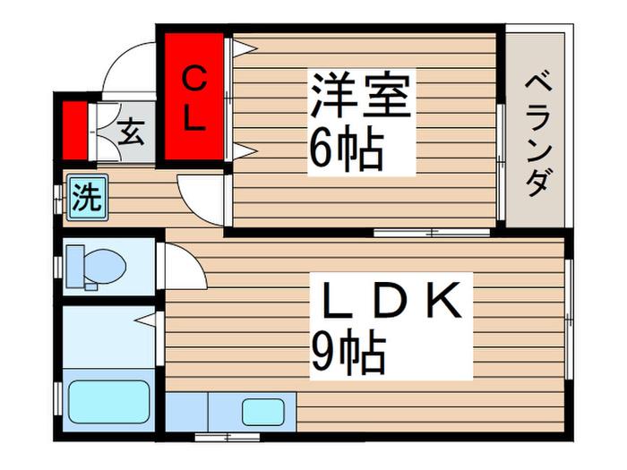 フォレスト・ヒル(1LDK/2階)の間取り写真